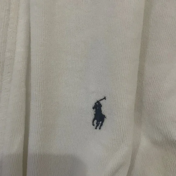 Polo Ralph Lauren Mens White Terry Cloth Bathrobe Cotton Spa Robe L/XL - Picture 4 of 8